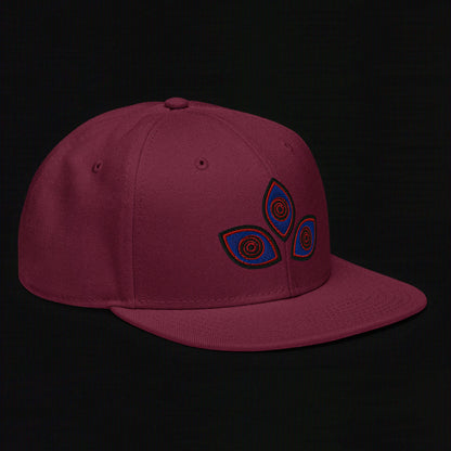 Triclops - Flat Embroidery - Snapback Hat (Maroon)