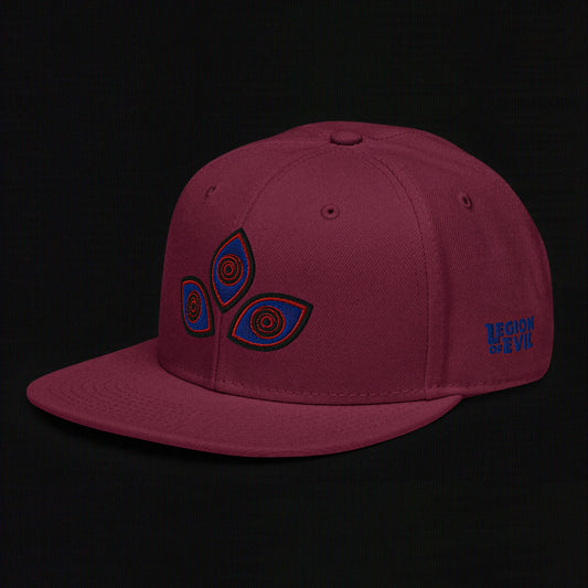 Triclops - Flat Embroidery - Snapback Hat (Maroon)