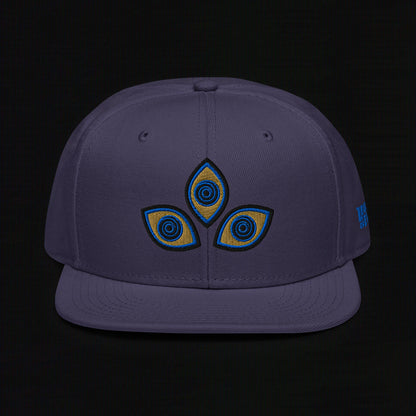 Triclops - Flat Embroidery - Snapback Hat (Navy)