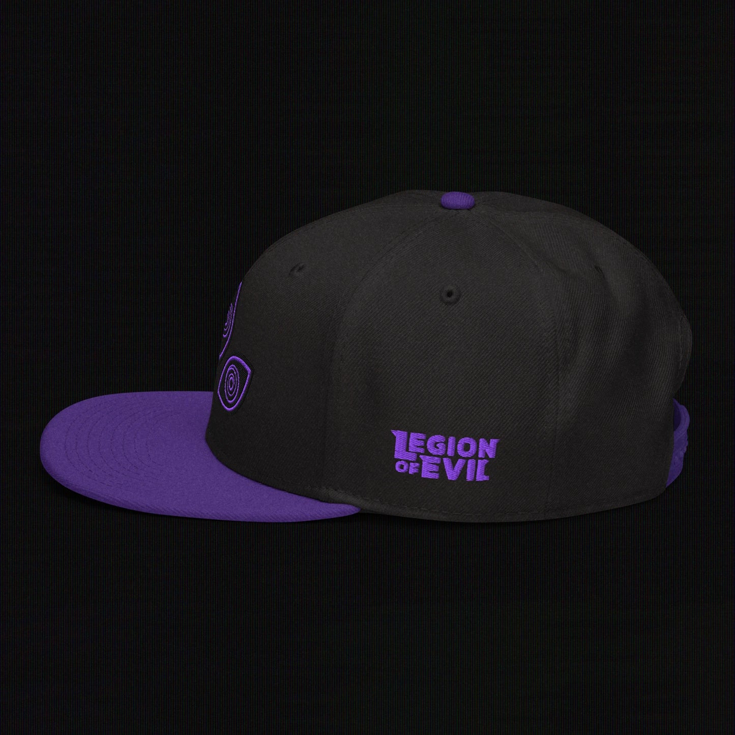 Triclops - Flat Embroidery - Snapback Hat (Purple/Black)