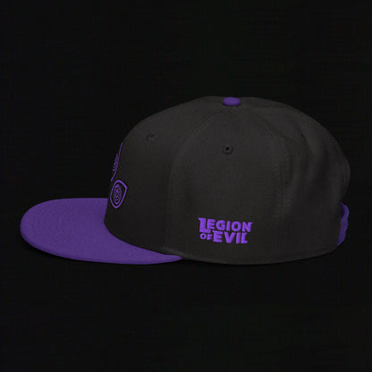 Triclops - Flat Embroidery - Snapback Hat (Purple/Black)
