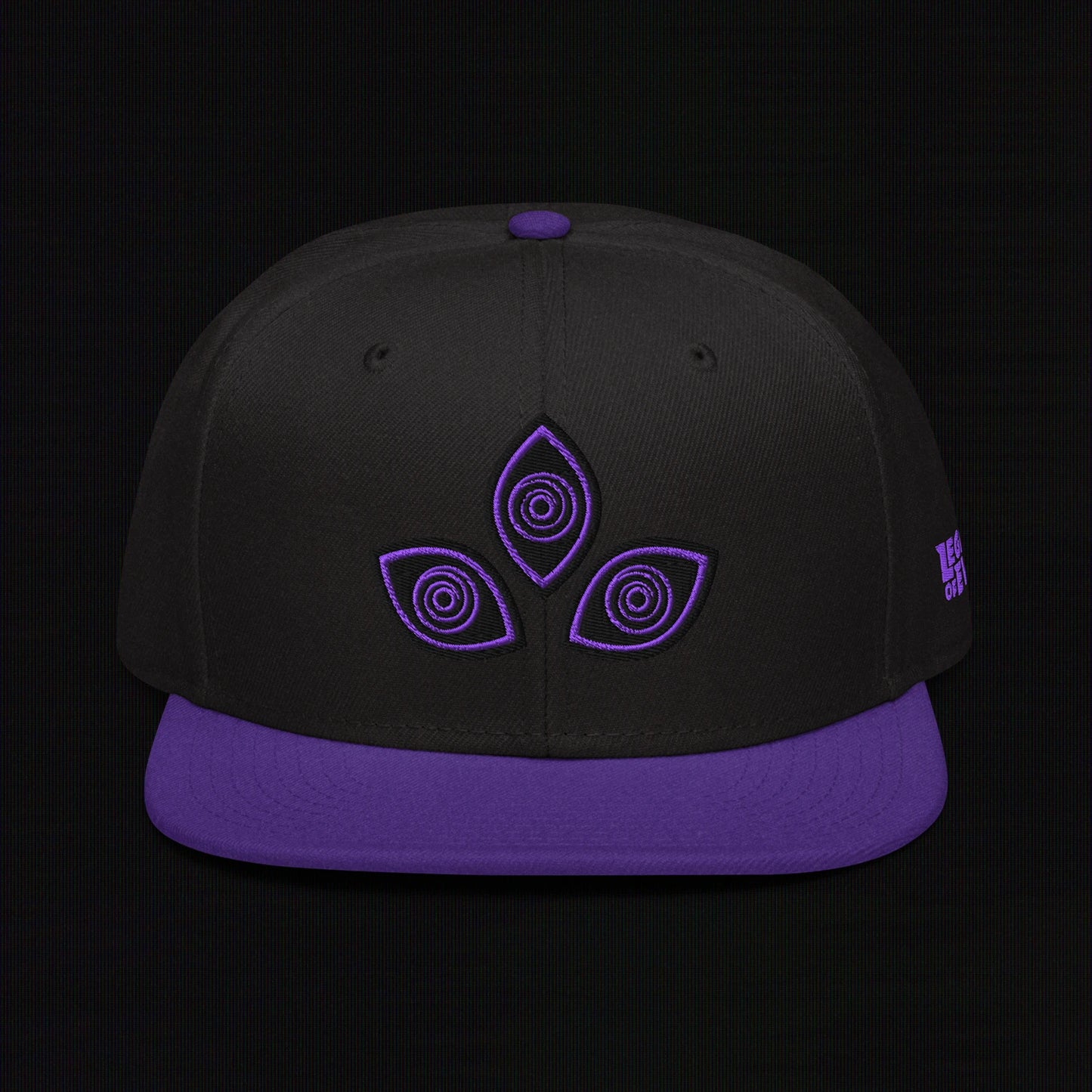 Triclops - Flat Embroidery - Snapback Hat (Purple/Black)