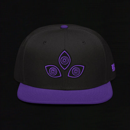 Triclops - Flat Embroidery - Snapback Hat (Purple/Black)