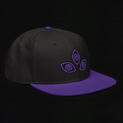 Triclops - Flat Embroidery - Snapback Hat (Purple/Black)