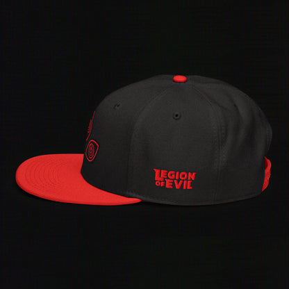 Triclops - Flat Embroidery - Snapback Hat (Red/Black)