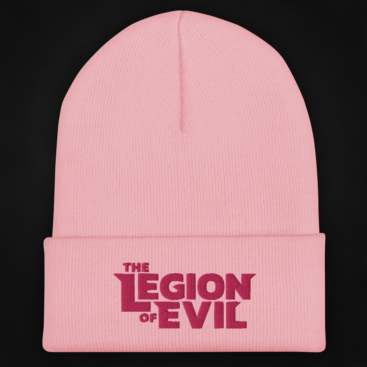 Legion of Evil Type Logo - Cuffed Beanie (Baby Pink)
