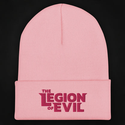 Legion of Evil Type Logo - Cuffed Beanie (Baby Pink)