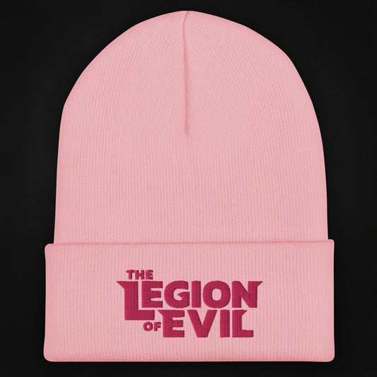 Legion of Evil Type Logo - Cuffed Beanie (Baby Pink)