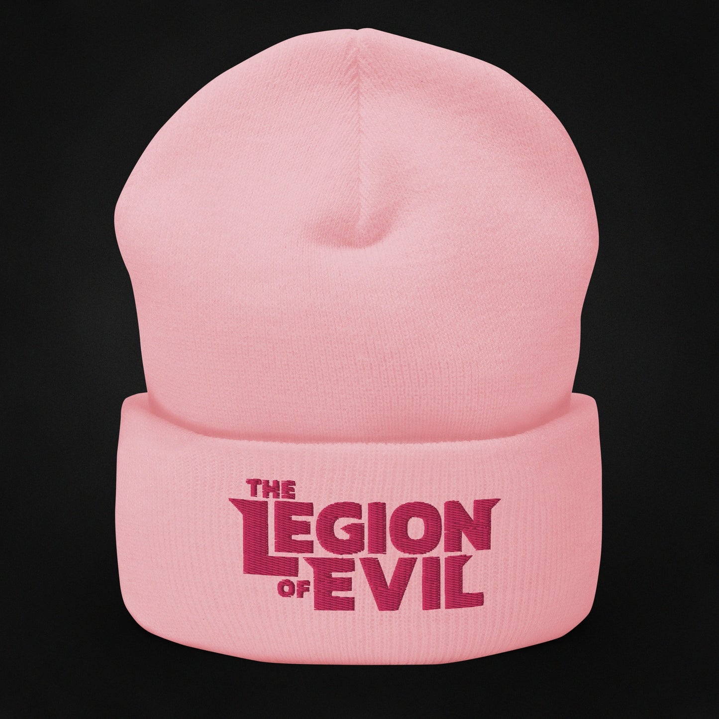 Legion of Evil Type Logo - Cuffed Beanie (Baby Pink)
