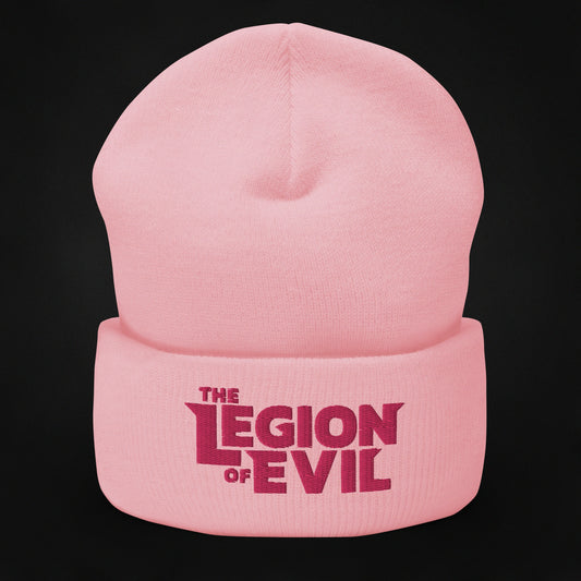 Legion of Evil Type Logo - Cuffed Beanie (Baby Pink)