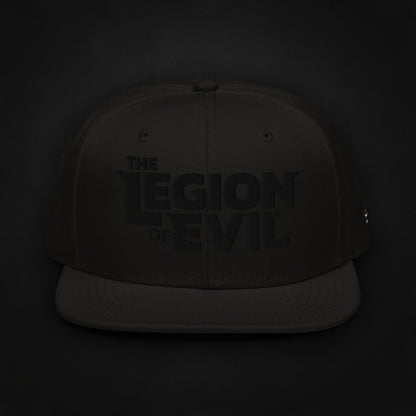 Legion Type Logo - Flat Embroidered - Snapback Hat (Black/Black)