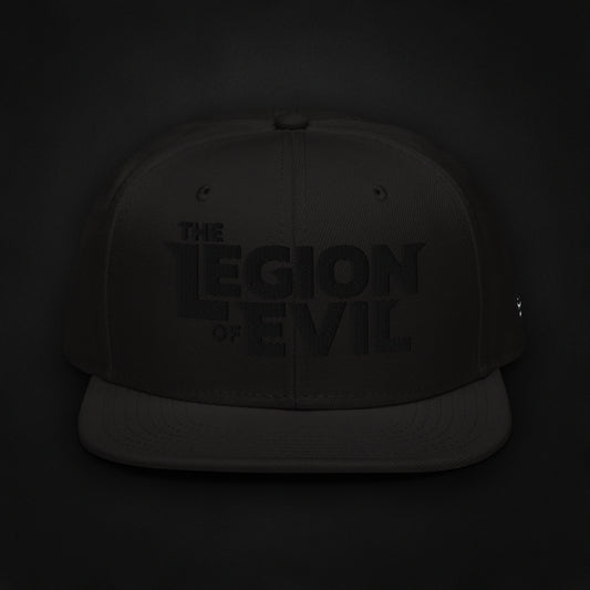 Legion Type Logo - Flat Embroidered - Snapback Hat (Black/Black)