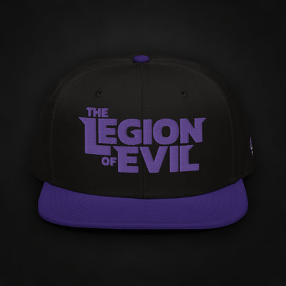 Legion Type Logo - Flat Embroidered - Snapback Hat (Purple/Black)