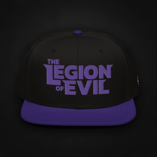 Legion Type Logo - Flat Embroidered - Snapback Hat (Purple/Black)
