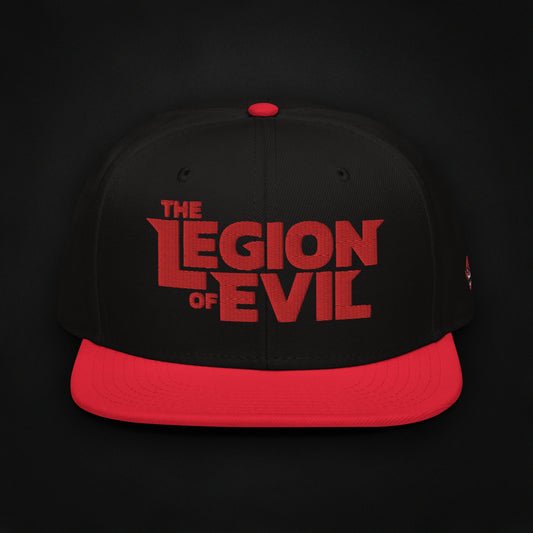 Legion Type Logo - Flat Embroidered - Snapback Hat (Red/Black)