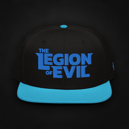 Legion Type Logo - Flat Embroidered - Snapback Hat (Aqua Blue/Black)
