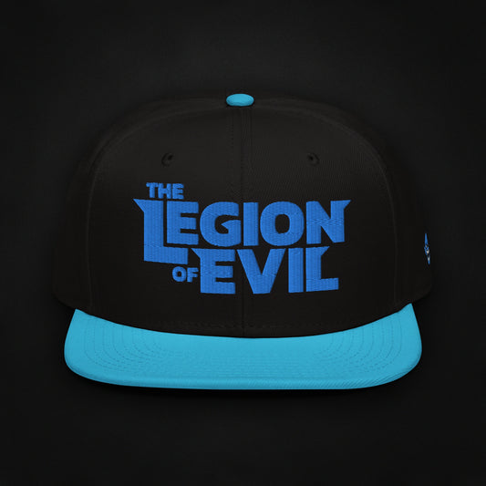 Legion Type Logo - Flat Embroidered - Snapback Hat (Aqua Blue/Black)