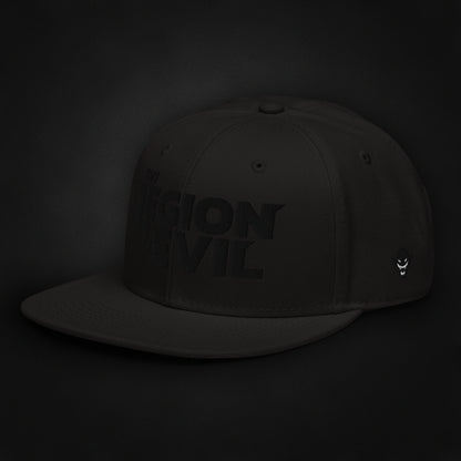 Legion Type Logo - Flat Embroidered - Snapback Hat (Black/Black)