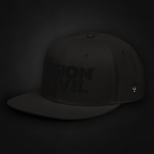 Legion Type Logo - Flat Embroidered - Snapback Hat (Black/Black)