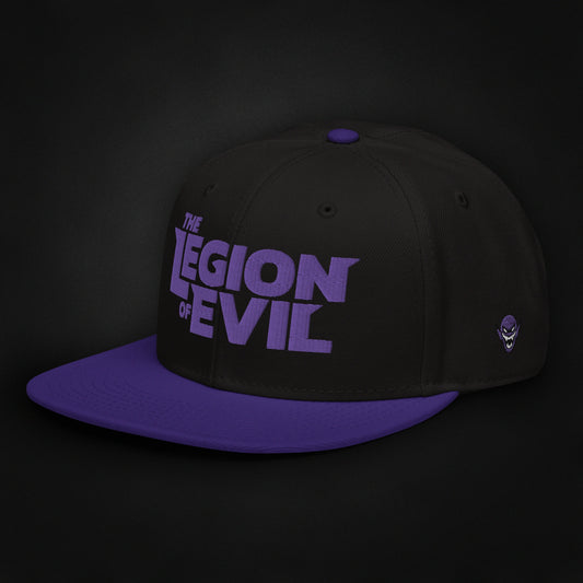 Legion Type Logo - Flat Embroidered - Snapback Hat (Purple/Black)
