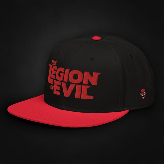 Legion Type Logo - Flat Embroidered - Snapback Hat (Red/Black)