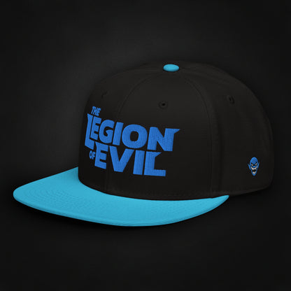 Legion Type Logo - Flat Embroidered - Snapback Hat (Aqua Blue/Black)