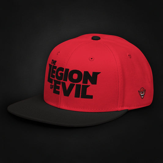 Legion Type Logo - Flat Embroidered - Snapback Hat (Black/Red)