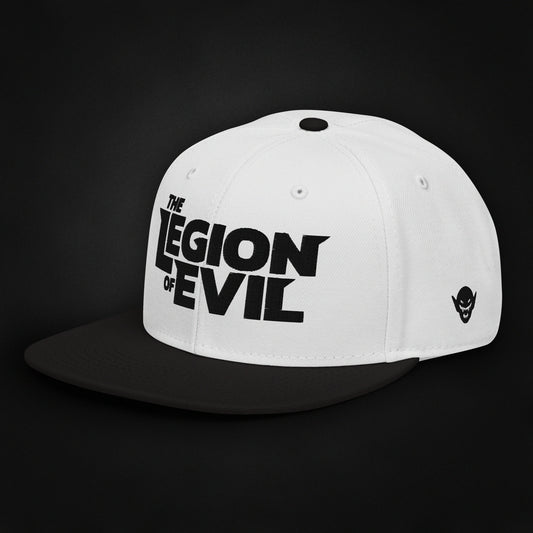 Legion Type Logo - Flat Embroidered - Snapback Hat (Black/White)