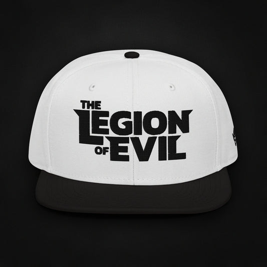 Legion Type Logo - Flat Embroidered - Snapback Hat (Black/White)