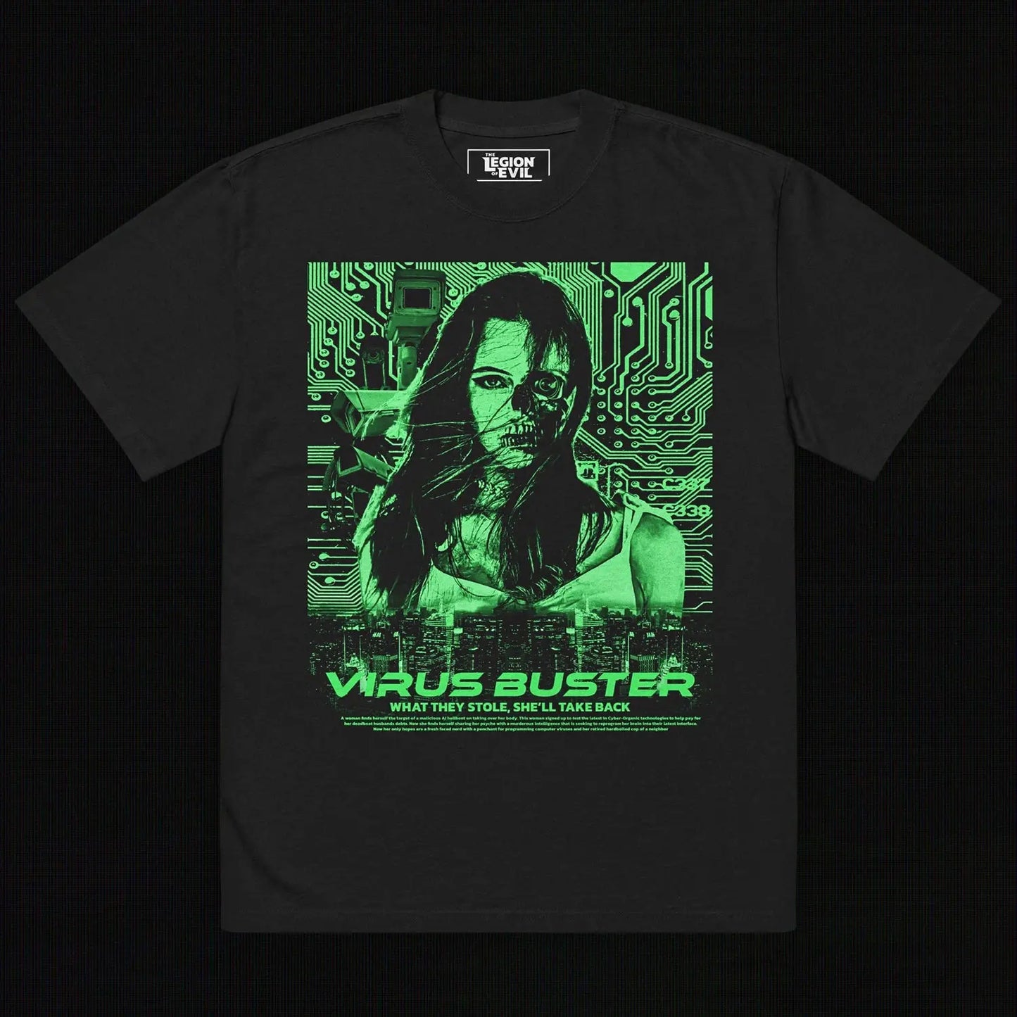 Virus Buster Oversized Tee (Green) The Legion of Evil