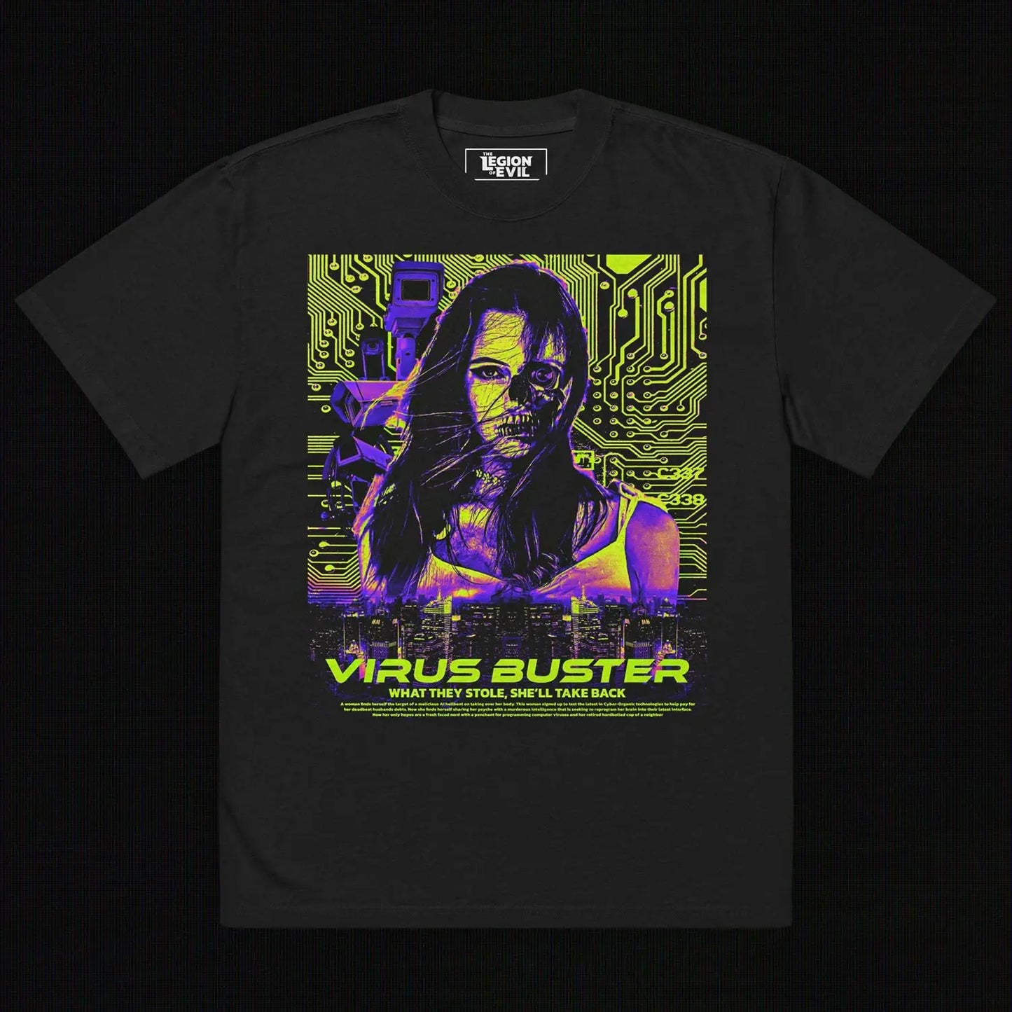 Virus Buster Oversized Tee (Yellow + Purple) The Legion of Evil