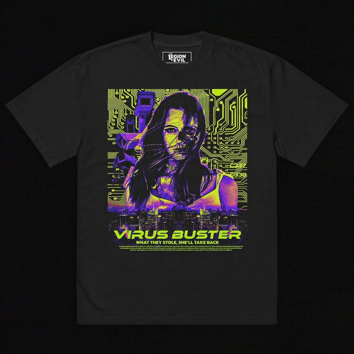 Virus Buster Oversized Tee (Yellow + Purple) The Legion of Evil