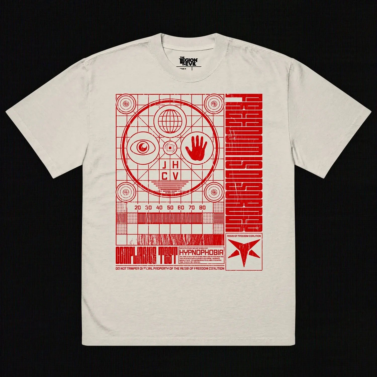 Hypnophobia Oversized Tee (Red + White) The Legion of Evil