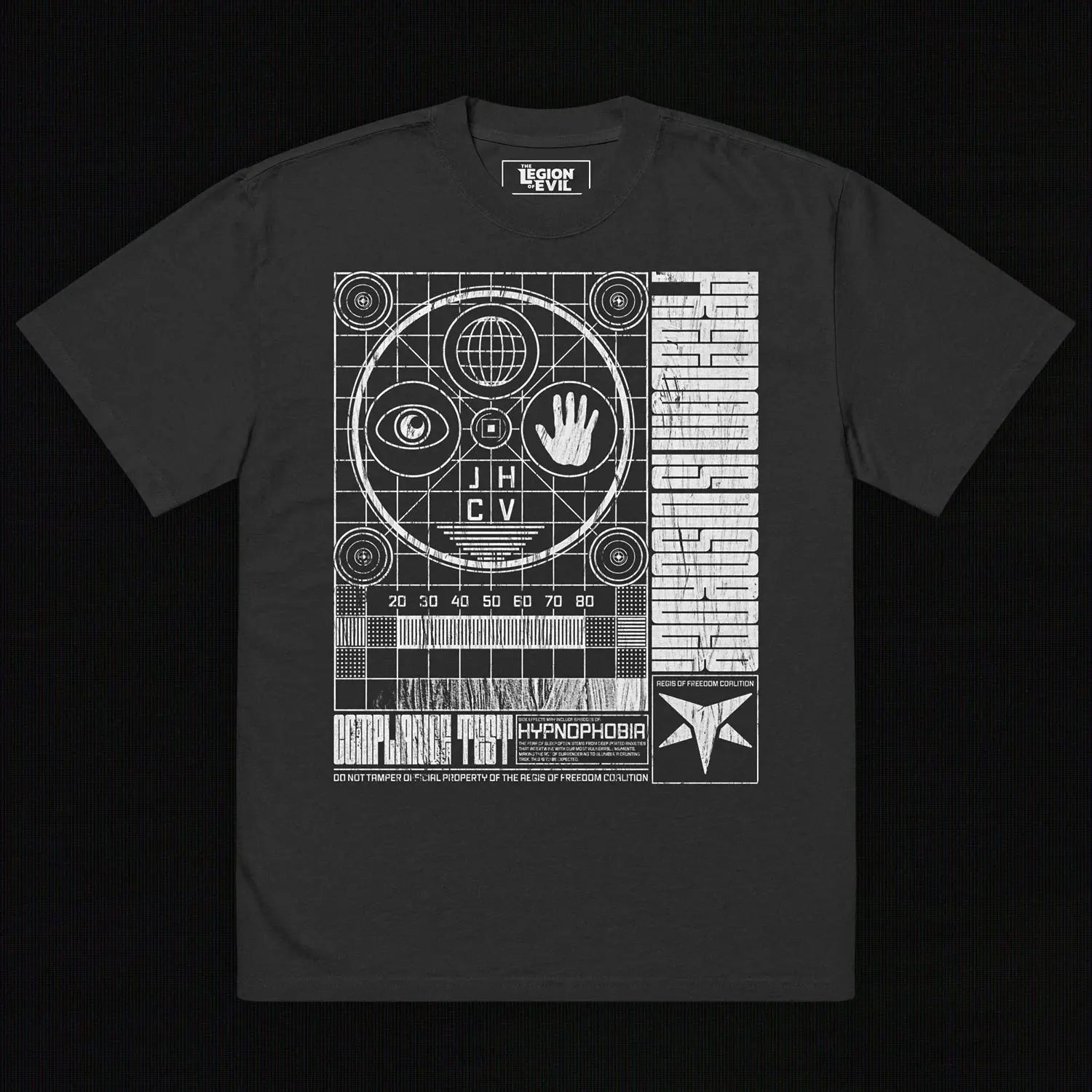 Hypnophobia Oversized Tee (White + Black) The Legion of Evil