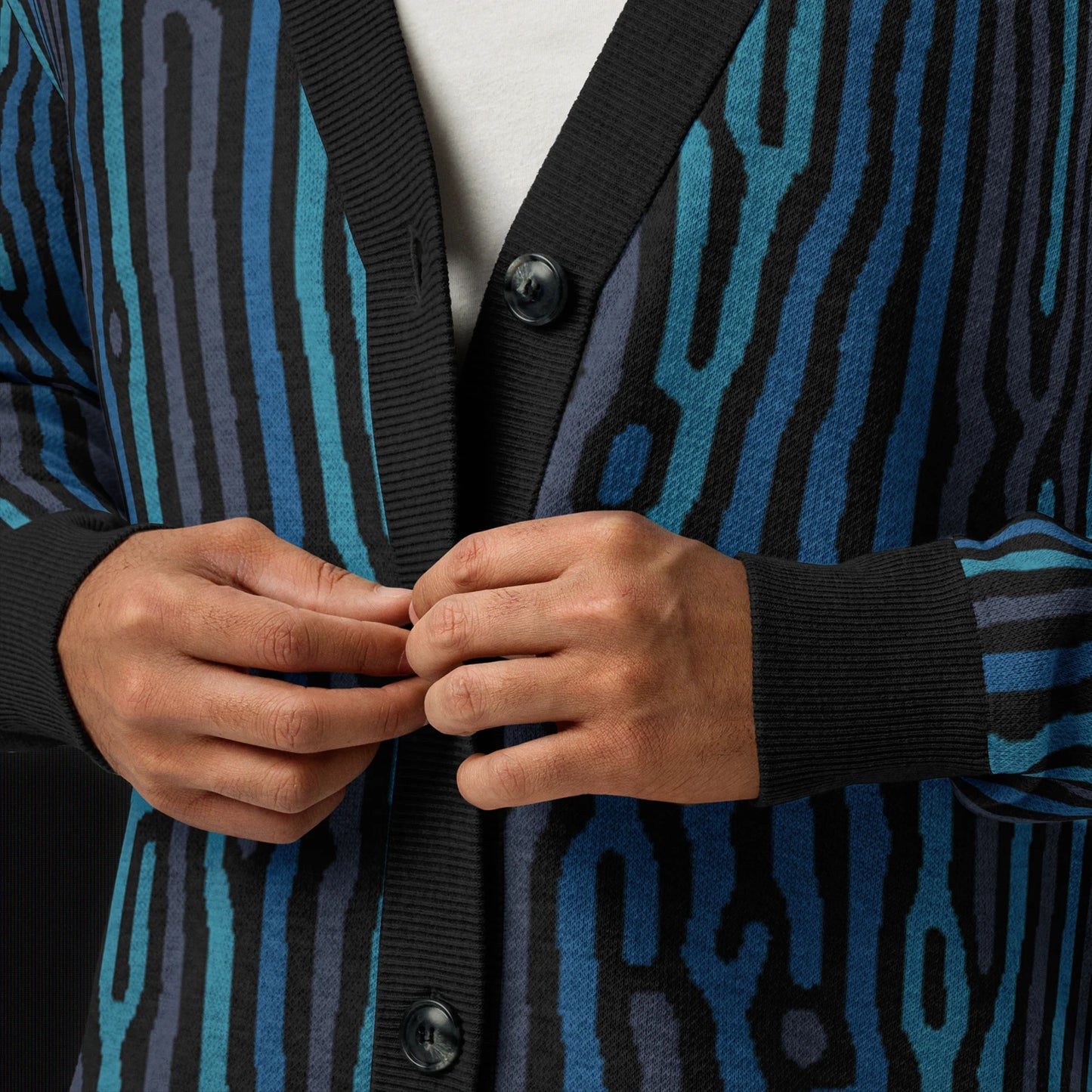 Legion of Evil - Lomita Relaxed Fit Knit Cardigan (Teal Royal)