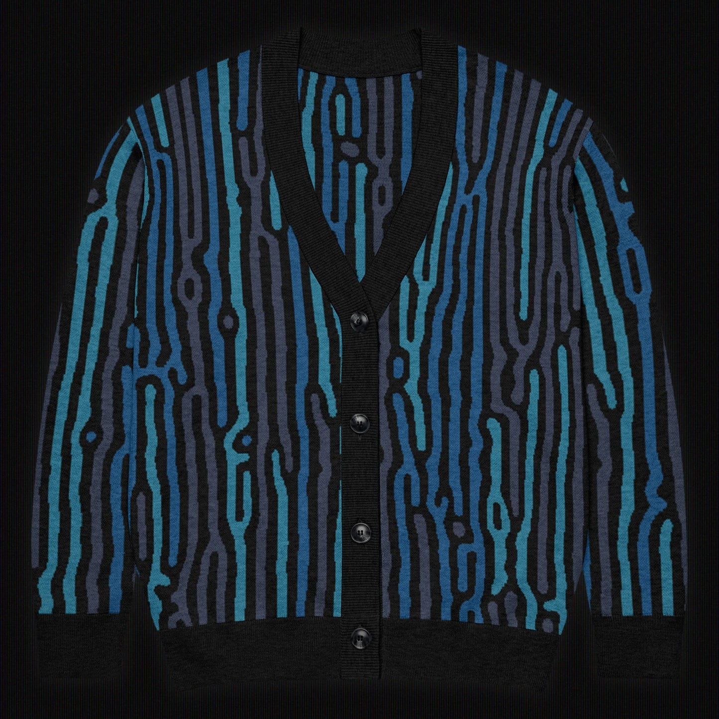 Legion of Evil - Lomita Relaxed Fit Knit Cardigan (Teal Royal)
