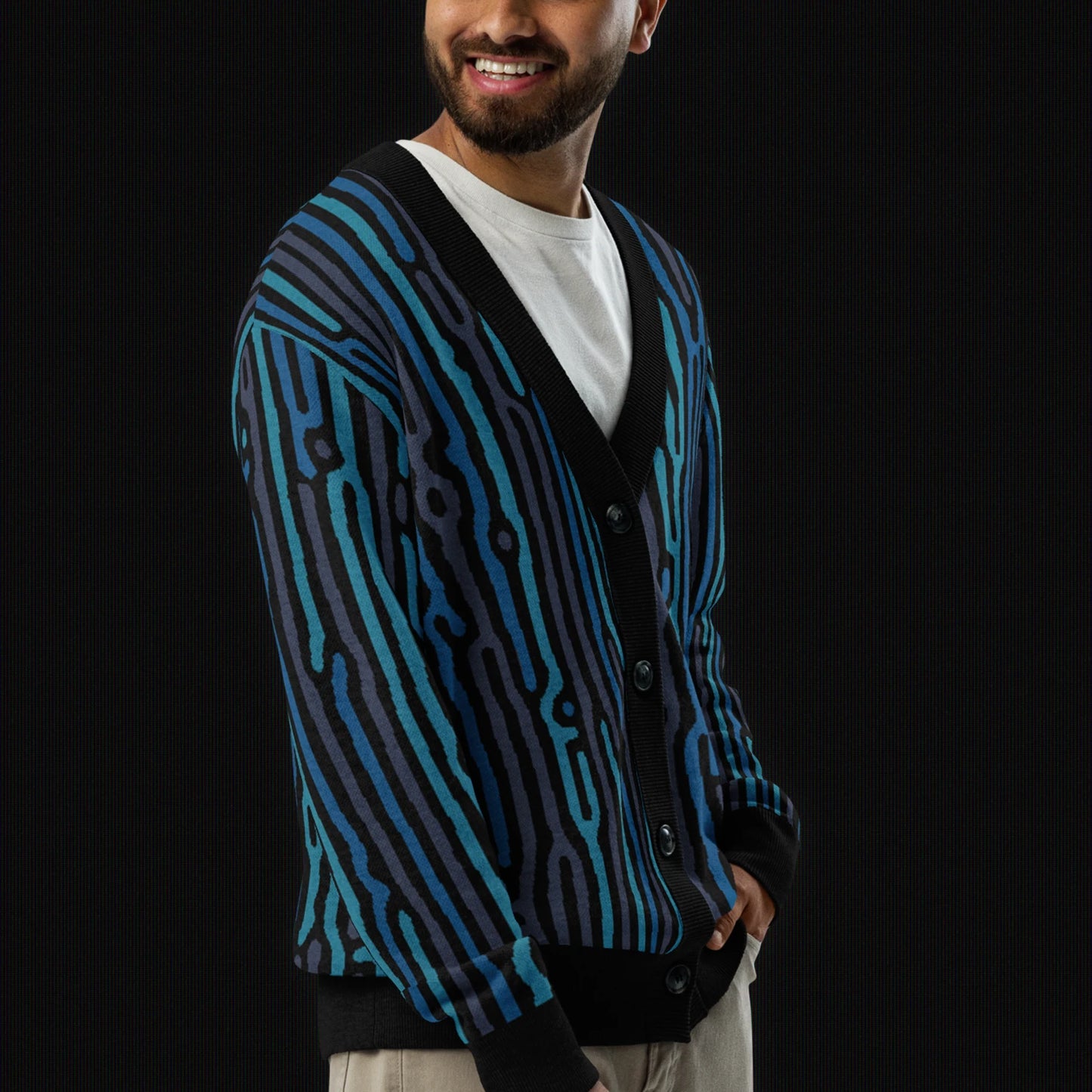 Legion of Evil - Lomita Relaxed Fit Knit Cardigan (Teal Royal)