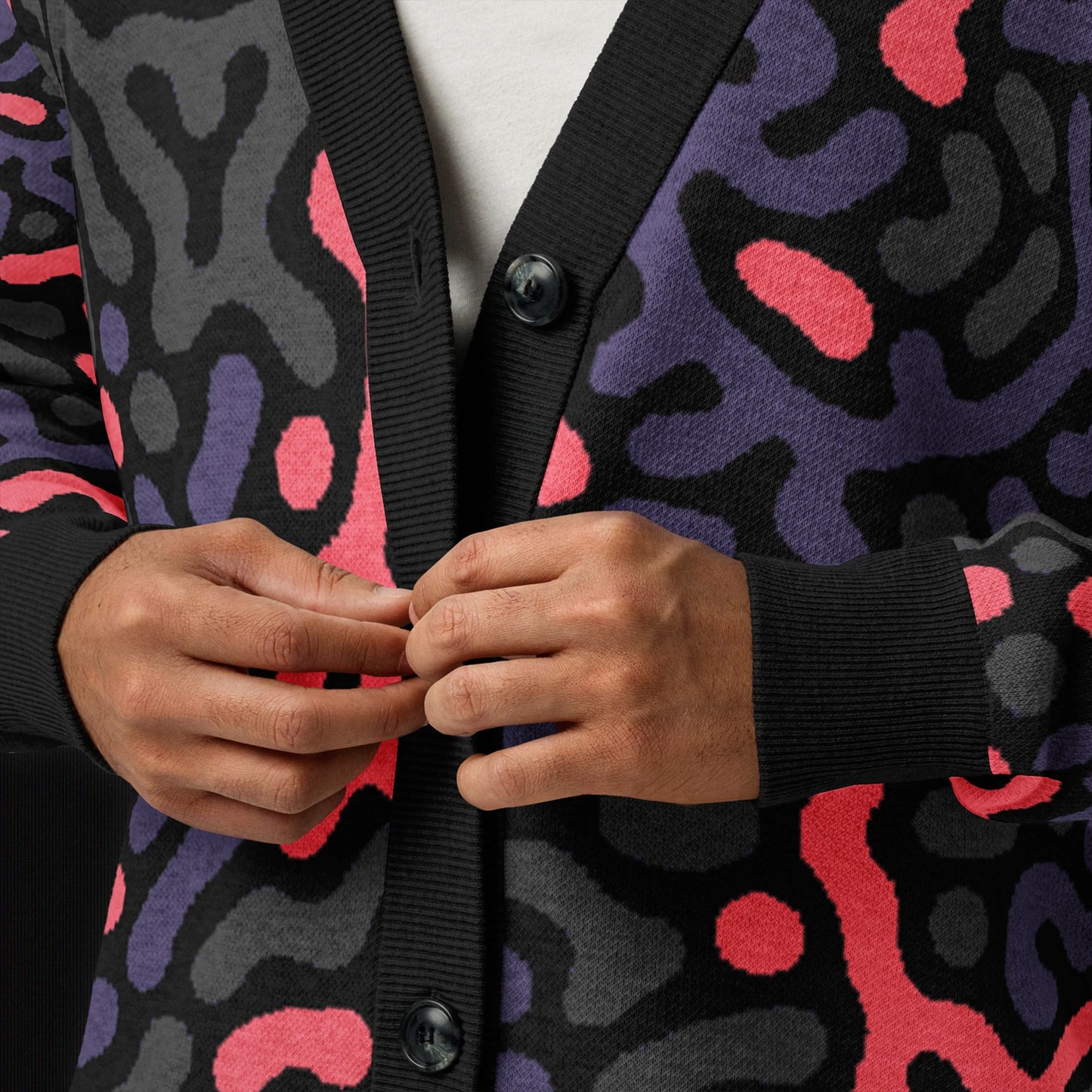 Legion of Evil - New Port Relaxed Fit Knit Cardigan (Pink Purple)