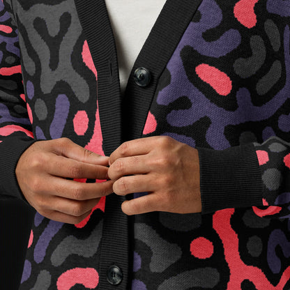 Legion of Evil - New Port Relaxed Fit Knit Cardigan (Pink Purple)