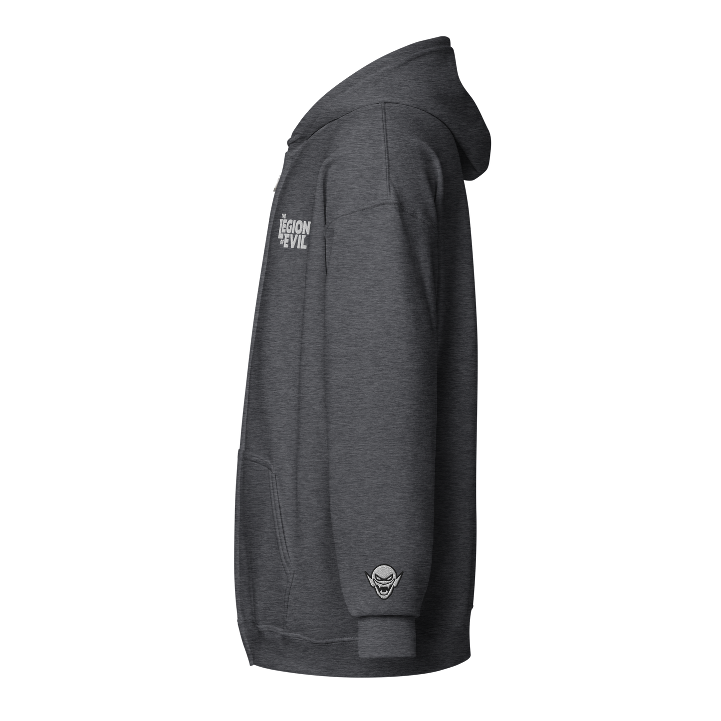Legion Type Logo - Embroidered - Unisex heavy blend zip hoodie (Dark Heather)
