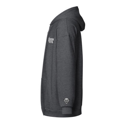 Legion Type Logo - Embroidered - Unisex heavy blend zip hoodie (Dark Heather)