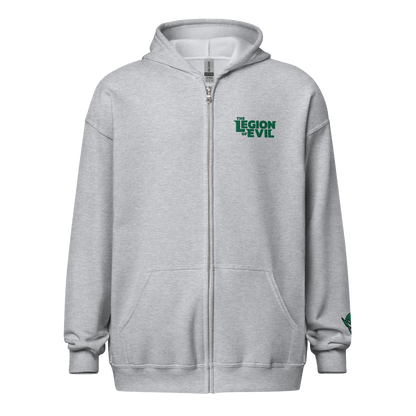Legion Type Logo - Embroidered - Unisex heavy blend zip hoodie (Sport Grey)