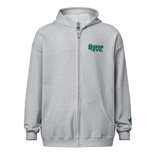 Legion Type Logo - Embroidered - Unisex heavy blend zip hoodie (Sport Grey)