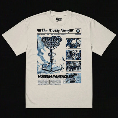 The Weekly Steez Oversized Faded Bone(White) T-Shirt The Legion of Evil