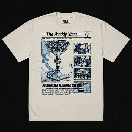 The Weekly Steez Oversized Faded Bone(White) T-Shirt The Legion of Evil