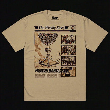 The Weekly Steez Oversized Faded Khaki T-Shirt The Legion of Evil